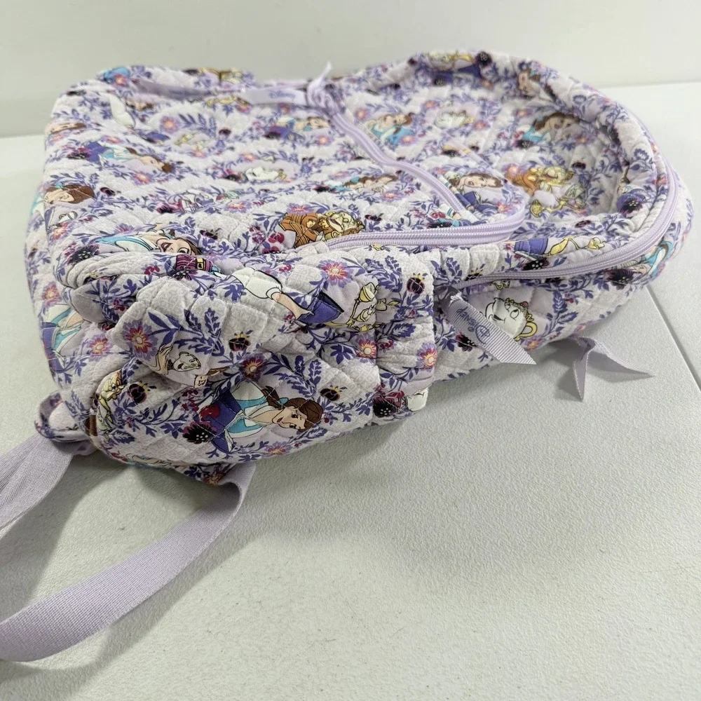 Vera Bradley Belle Floral Campus Backpack Beauty & Beast Disney Full Size Purple